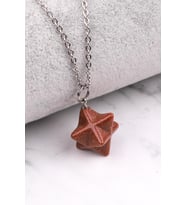 Kahverengi Yıldız Taşı Merkaba Kolye