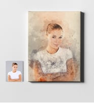 BK Gift Kişiye Özel Suluboya Tasarımlı Kanvas Tablo 50x70cm 2