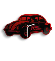 BK Gift Kişiye Özel Retro Beetle Tasarımlı Ahşap Duvar Saati Model 12