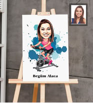 Kişiye Özel Sporcu Karikatürlü  Ahşap Tablo 30x47 Bayan-6