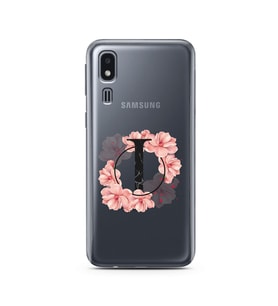 Pembe Çiçekli Harf Tasarım Süper Şeffaf Silikon Telefon Kılıfı Samsung A2 Core I