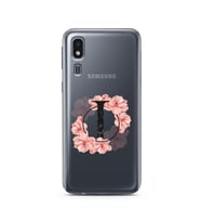 Pembe Çiçekli Harf Tasarım Süper Şeffaf Silikon Telefon Kılıfı Samsung A2 Core I
