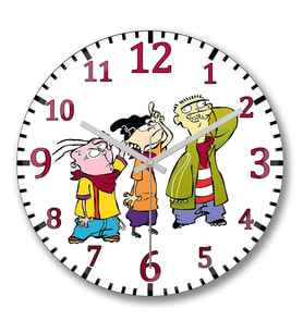 Ed Edd Eddy Duvar Saati Bombeli Gercek Cam