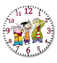 Ed Edd Eddy Duvar Saati Bombeli Gercek Cam