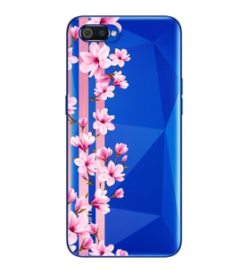 Transparan Çiçek Tasarımlı Süper Şeffaf Silikon Telefon Kılıfı Oppo Realmi C2