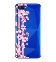 Transparan Çiçek Tasarımlı Süper Şeffaf Silikon Telefon Kılıfı Oppo Realmi C2