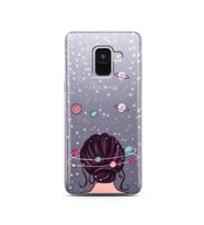 Space Girl Tasarım Süper Şeffaf Silikon Telefon Kılıfı Samsung A8 (2018)  