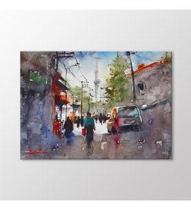 Arty Tablo Suluboya Cadde Tablo (Karışık)