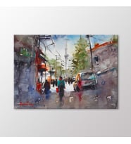 Arty Tablo Suluboya Cadde Tablo (Karışık)