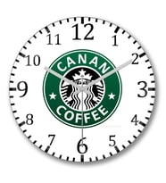 Starbucks Duvar Saati Bombeli Gercek Cam