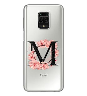 ÇiçekliHarfTasarımSüperŞeffafSilikonTelefonKılıfıXiomaiRedmiNote9Pro-Note9sM-Har