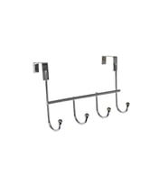 Kapı Arkası Askılık 4 Kancalı Metal (Gümüş)