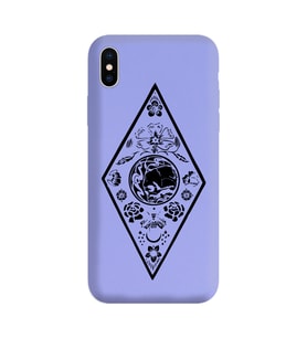 Iphone Xs Çizgi Tasarımlı Mor Lansman Telefon Kılıfı