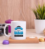 Canım Babam Ahşap Altlıklı Mumlu Beyaz Kupa Bardak