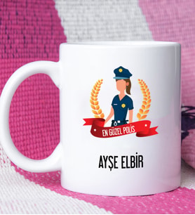 Kadın Polise En Güzel Polis Kupa Bardak