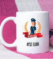 Kadın Polise En Güzel Polis Kupa Bardak
