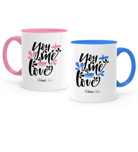 BK Gift Kişiye Özel İkili Pembe  Mavi Sevgili Kupa Bardak Seti  13