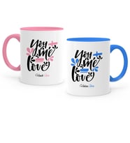 BK Gift Kişiye Özel İkili Pembe  Mavi Sevgili Kupa Bardak Seti  13