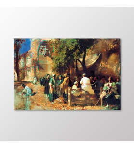 Arty Tablo Fars'ta Bir Kahvehane Tablo (Karışık)