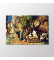 Arty Tablo Fars'ta Bir Kahvehane Tablo (Karışık)