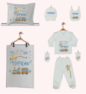 Pia Baby Gl 1944-06 İsme Özel Yastık Battaniye Zıbın Set