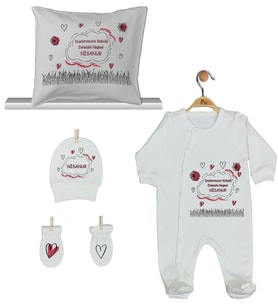 Pia Baby Gl 1951-04 İsme Özel Yastık Tulum Set