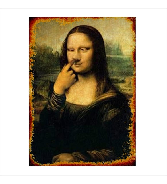 Monaリザです。 Tablomega Burnunu Karıştıran Mona Lisa Hediyelik Mdf Tablo