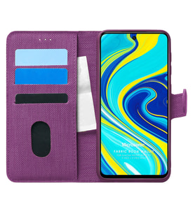 Microsonic Xiaomi Redmi Note 9 Pro Kılıf Fabric Book Wallet Mor