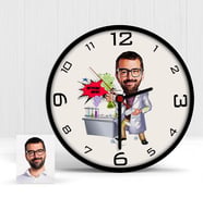 BK Gift Kişiye Özel Kimya Mühendisi Karikatür Ahşap Duvar Saati  1