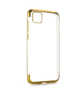 Huawei Y5P Kılıf Zore Dört Köşeli Lazer Silikon Kılıf (Gold)