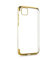Huawei Y5P Kılıf Zore Dört Köşeli Lazer Silikon Kılıf (Gold)