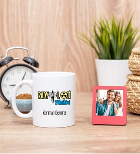 Radyoloji Teknikeri Beyaz Kupa Bardak ve Kırmızı Mini Fotoğraf Çerçevesi