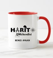 Harita Mühendisi Kupa Bardağı Kırmızı