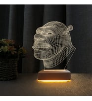 3d Dekoratif Masa Lambası Çocuk Odası Shrek Tasarım Gece Lambası