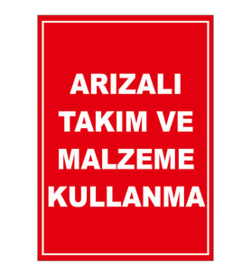 MIGNATIS - Arızalı Takım Ve Malzeme Kullanma Levhası - Sac Malzeme 25x35cm