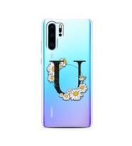 Papatya Harf Tasarım Süper Şeffaf Silikon Telefon Kılıfı Huawei P30 Pro  U-Harfi