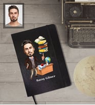Kişiye Özel Öğretmen Karikatürlü Siyah Defter Bay-2