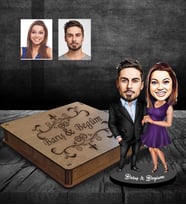 Kişiye Özel Sevgili Karikatürlü Ahşap Biblo Kutulu Model 15