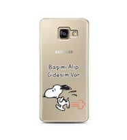 Snoopy Tasarımlı Süper Şeffaf Silikon Telefon Kılıfı Samsung A3 (2017)