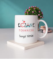 Eczane Teknikeri Kupa Bardak ve Taş Bardak Altlığı Seti