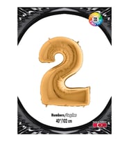 2 Rakam Kikajoy Altın Folyo Balon 102 cm (40 inch)