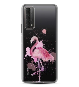 Kılıfland Huawei P Smart 2021 Kılıf Silikon Resimli Kapak Watercolor Flamingo Stok 617