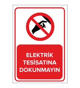 MIGNATIS - Elektrik Tesisatına Dokunmayın Levhası - Sac Malzeme 35x50cm