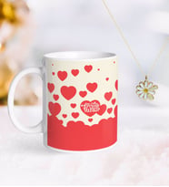 BK Gift Kişiye Özel Sevgililer Günü Kupa ve Çift İsimli Papatya Kolye-139 (Model 1)