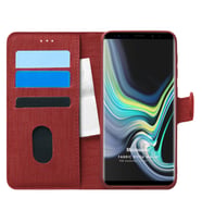 Microsonic Samsung Galaxy Note 9 Kılıf Fabric Book Wallet Kırmızı