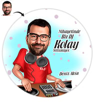 BK Gift Kişiye Özel Bay Dj Karikatür Baskılı Yaş Pasta İçin Yenilebilir Şekerli Kağıt  1(Sadece Kağıt)