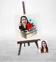 BK Gift Kişiye Özel Bayan Ceo Karikatür Şovaleli Doğal Taş  1