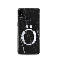 Samsung A10s Siyah Mermer Harf Tasarımlı Telefon Kılıfı Ö-Harfi 