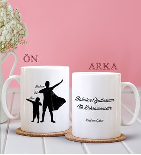 BK Gift Kişiye Özel Babalar Günü Temalı Beyaz Kupa Bardak 29253b
