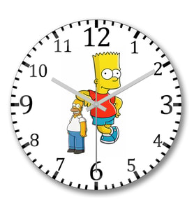 Família Simpsons Duvar Saati Bombeli Gercek Cam